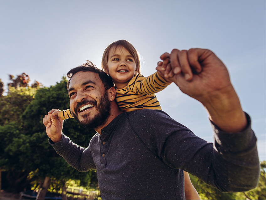 happy man with kid